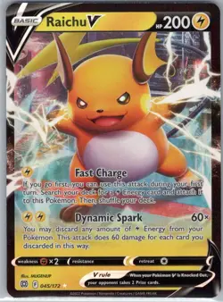 Raichu V 045/172 NM Ultra Rare Holo – 2022 Pokemon TCG Brilliant Stars - Image 1