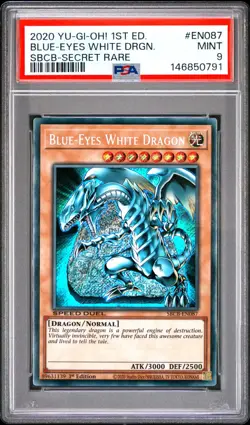 YUGIOH PSA 9 Blue-Eyes White Dragon Secret Rare SBCB - Image 1