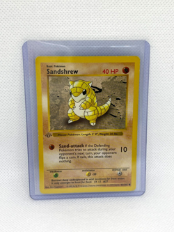 Sandshrew Base Set 62/102 Shadowless First Edition Pokemon Trading Card - Image 1