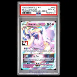 Pokemon Card PSA 10 Mewtwo VSTAR 031/078 Prize Pack Promo Stamped GO Holo 2023 - Image 1