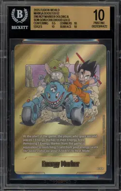 Dragon Ball Super Energy Marker Oolong/Son Goku Childhood Gold 02 E-74 Bgs 10 - Image 1