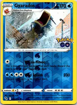 Gyarados Reverse Holo Holo Rare Pokemon GO 022/078 NM - Image 1