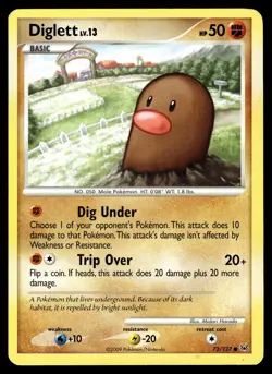 DIGLETT - 72/127 Common Platinum Pokemon LP - Image 1