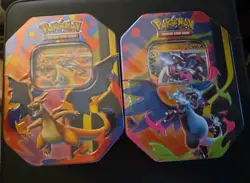 2 X Mega Charizard Tins Ex X And Ex Y NEW AND SEALED Pokemon Tcg - Image 1