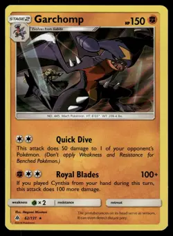 Pokemon Garchomp 62/131 Forbidden Light R Holo LP - Image 1