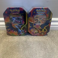 x2 Pokemon TCG: Mega Charizard ex X and Y Tin ✅ New & Sealed - Image 1