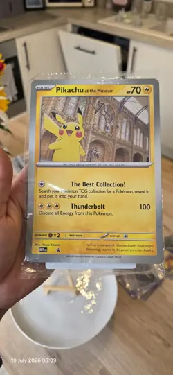 Pokemon Pikachu at the Museum Promo Sealed Jumbo - Slight Crease on Card - Image 1
