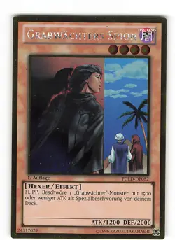 Yugioh GRABWACHTERS SPION , pgld-de082 Gold Rare deutsch Excellent 1. Auflage - Image 1