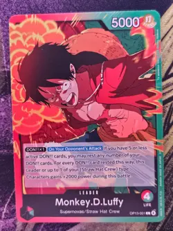 Monkey.D.Luffy (001) OP13-001 Leader Carrying On His Will One Piece Near Mint - Image 1