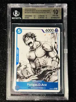 2025 ONE PIECE ST22-010 STARTER DECK PORTGAS D ACE B&W ALT ART BGS 10 POP 1 PRI - Image 1