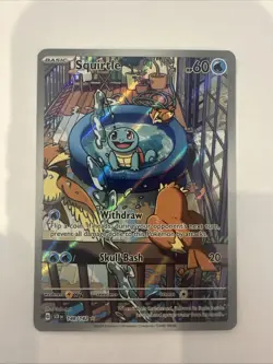 Pokemon TCG Squirtle Stellar Crown Illustration Rare Holo Card 148/142 Sv07 - Image 1