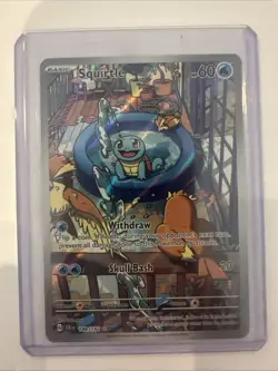 Pokemon TCG Squirtle Stellar Crown Illustration Rare Holo Card 148/142 Sv07 - Image 3