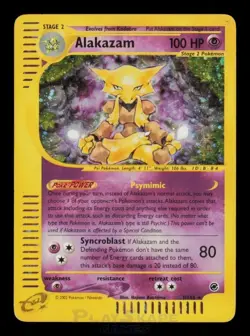 Pokemon Card Alakazam 1/165 Expedition Base Set Holo Rare Vintage MP 2002 - Image 1