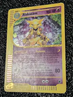 Pokemon Card Alakazam 1/165 Expedition Base Set Holo Rare Vintage MP 2002 - Image 4