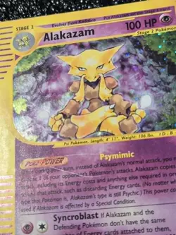 Pokemon Card Alakazam 1/165 Expedition Base Set Holo Rare Vintage MP 2002 - Image 5