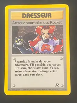 CARTE POKEMON ATTAQUE SOURNOISE DES ROCKET 72/82 FR RARE TEAM ROCKET - TBE/EXC - Image 1