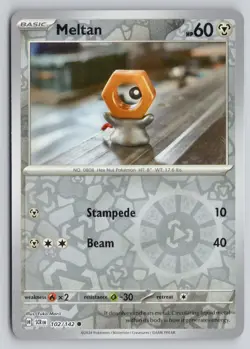 MELTAN 102/142 COMMON STELLAR CROWN POKEMON REVERSE HOLO NM - Image 1