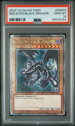 2023 YU-GI-OH! TN23-25TH ANNIV TIN: DUELING HEROES RED-EYES BLACK DRAGON PSA 10 - Image 1