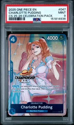 2025 ONE PIECE CHAMPIONSHIP 2025-26 CELEBRATION PACK CHARLOTTE PUDDING PSA 9 - Image 1