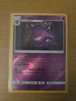 Pokemon Gengar Card Sun Moon Crimson Invasion Rare Reverse Holo 38/111 - Image 1