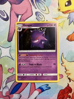 Pokemon Gengar 38/111 Crimson Invasion Sun Moon Reverse Holo Card LP Condition - Image 1