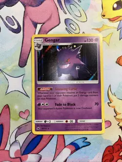 Pokemon Gengar 38/111 Crimson Invasion Sun Moon Reverse Holo Card LP Condition - Image 2