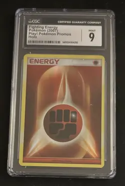 2007 Pokemon Promos Fighting Energy Play! Holo Card Graded CGC 9 Mint - Image 1