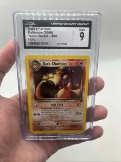 2000 Pokemon TCG Team Rocket Dark Charizard 4/82 Holo Rare CGC 9 WOTC Unlimited - Image 3