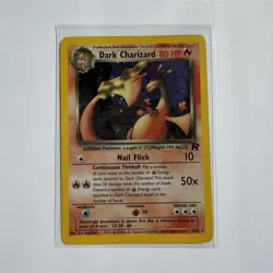 Dark Charizard 4/82 Team Rocket Unlimited Holo Rare 80 HP English 2000 WotC - Image 1