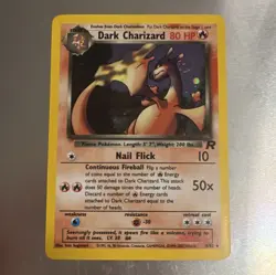 WoTC Pokemon Team Rocket Dark Charizard 4/82 Holo Rare 80HP Eng 2000 Unlimited - Image 2
