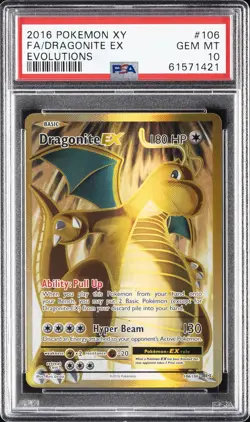 2016 POKEMON XY EVOLUTIONS #106 FULL ART/DRAGONITE EX PSA 10 - Image 1