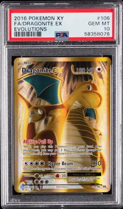 2016 POKEMON XY EVOLUTIONS #106 FULL ART/DRAGONITE EX PSA 10 - Image 1