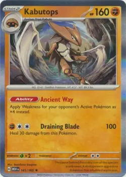 Pokemon TCG Scarlet & Violet 151 - Kabutops 141/165 (Holo) - Image 1