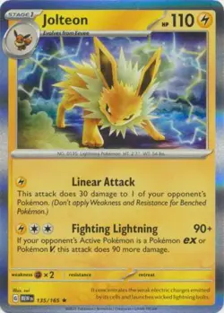 Pokemon TCG Scarlet & Violet 151 - Jolteon 135/165 (Holo) - Image 1