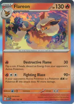 Pokemon TCG Scarlet & Violet 151 - Flareon 136/165 (Holo) - Image 1
