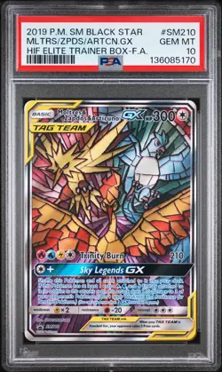 2019 POKEMON SM BLACK STAR PROMO FULL ART/MOLTRES & ZAPDOS & ARTICUNO GX PSA 10 - Image 1