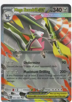 MEGA EXCADRILL EX 065/084 DOUBLE RARE PITCH BLACK POKEMON HOLO NM/M - Image 1