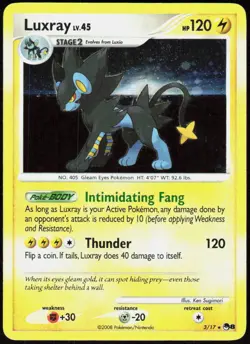 Luxray 3/17 Rare POP Series 8 Pokemon Holo Moderately Played - Image 1