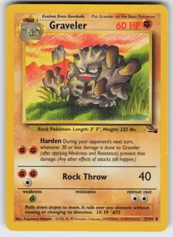 Graveler Uncommon Fossil 37/62 Pokemon - Image 1