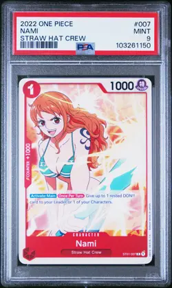 2022 ONE PIECE STARTER DECK ST01-007 NAMI PSA 9 POP 16 STRAW HAT CREW #7 - Image 1