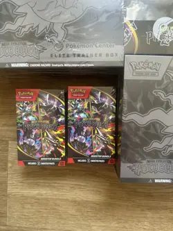 Pokemon Center Pitch Black 2 ETB + 2 Booster Bundles + Booster Box NEW SEALED - Image 3