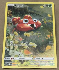 Paras GG32/GG70 Crown Zenith Galarian Gallery Ultra Rare Holo Pokemon Card - Image 1