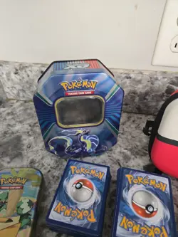 370 Pokemon Lot Of Cards With Case And Tins Read Description - Image 4