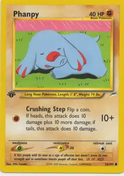 Phanpy 76/105 Common Neo Destiny Pokemon 1st Edition Lightly Played - Image 1