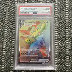 204/203 Leafeon VMAX Rainbow Rare PSA 10 EVOLVING SKIES Pokemon - Image 1