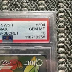 204/203 Leafeon VMAX Rainbow Rare PSA 10 EVOLVING SKIES Pokemon - Image 2