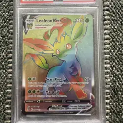 204/203 Leafeon VMAX Rainbow Rare PSA 10 EVOLVING SKIES Pokemon - Image 3