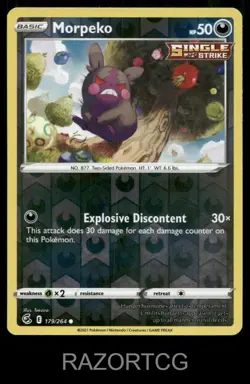 MORPEKO 179/264 C FUSION STRIKE POKEMON REVERSE HOLO NM/M - Image 1