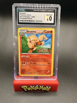 Pokemon Next Destinies ARCANINE 12/99 Prerelease Promo CGC 10 - Image 1