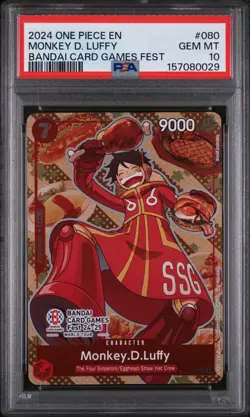 Monkey.D.Luffy (Bandai Card Games Fest 24-25) P-080 One Piece Promotion Card PSA - Image 1